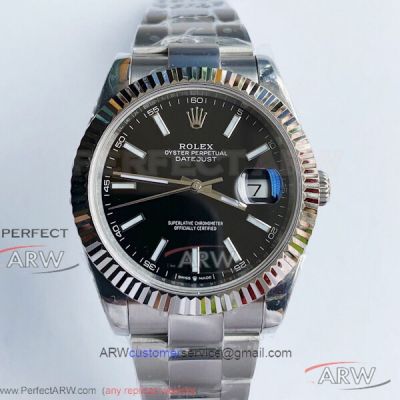 Noob Factory 904L Rolex Datejust 41mm Oyster Men's Watch - Black Dial Copy 3255 Automatic